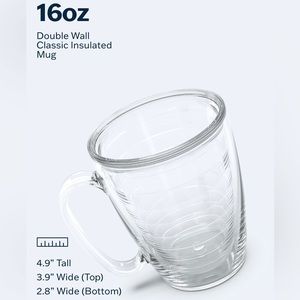 2 BRAND NEW INSULATED CLEAR MUGS